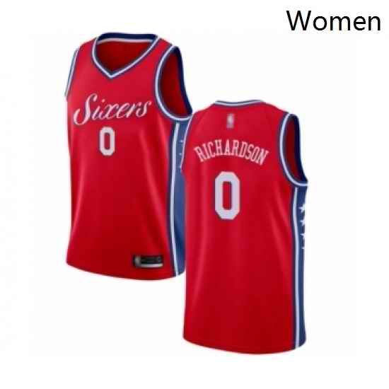 Womens Philadelphia 76ers 0 Josh Richardson Swingman Red Basketball Jersey Statement Edition